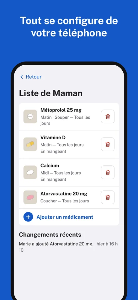 La liste de Maman, préparée depuis votre iPhone.